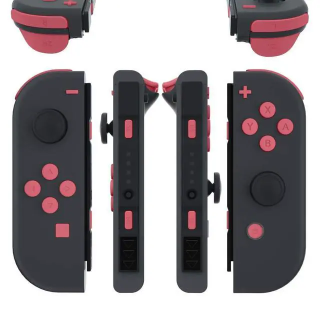 Alt view image 3 of 7 - DIY Full Set Buttons for Nintendo Switch & Switch OLED, Custom Replacement Buttons for JoyCon, ABXY Direction Keys SR SL L R ZR ZL + - Home Capture Trigger Buttons Springs - Indian Red @