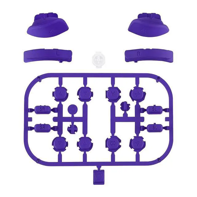Alt view image 2 of 7 - DIY Full Set Buttons for Nintendo Switch & Switch OLED, Custom Replacement Buttons for JoyCon, ABXY Direction Keys SR SL L R ZR ZL + - Home Capture Trigger Buttons Springs - Purple @