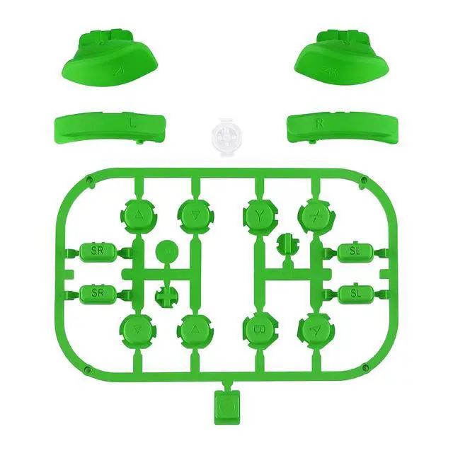 Alt view image 2 of 7 - DIY Full Set Buttons for Nintendo Switch & Switch OLED, Custom Replacement Buttons for JoyCon, ABXY Direction Keys SR SL L R ZR ZL + - Home Capture Trigger Buttons Springs - Green @