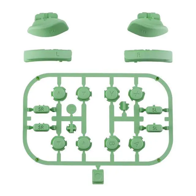 Alt view image 2 of 7 - DIY Full Set Buttons for Nintendo Switch & Switch OLED, Custom Replacement Buttons for JoyCon, ABXY Direction Keys SR SL L R ZR ZL + - Home Capture Trigger Buttons Springs - Matcha Green @