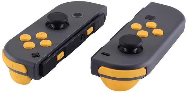 Main image of DIY Full Set Buttons for Nintendo Switch & Switch OLED, Custom Replacement Buttons for JoyCon, ABXY Direction Keys SR SL L R ZR ZL + - Home Capture Trigger Buttons Springs - Caution Yellow @