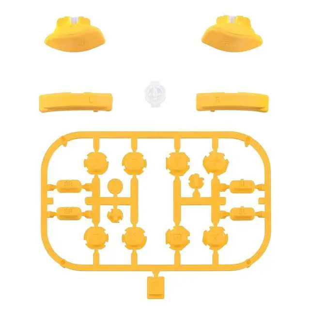 Alt view image 2 of 7 - DIY Full Set Buttons for Nintendo Switch & Switch OLED, Custom Replacement Buttons for JoyCon, ABXY Direction Keys SR SL L R ZR ZL + - Home Capture Trigger Buttons Springs - Caution Yellow @