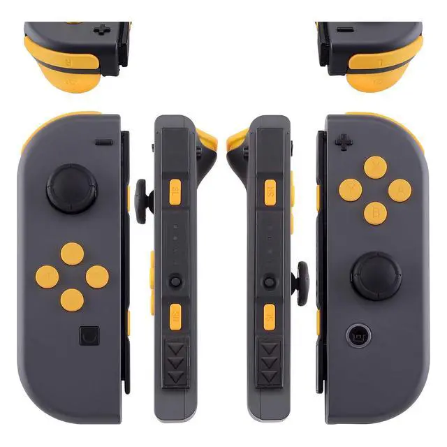 Alt view image 3 of 7 - DIY Full Set Buttons for Nintendo Switch & Switch OLED, Custom Replacement Buttons for JoyCon, ABXY Direction Keys SR SL L R ZR ZL + - Home Capture Trigger Buttons Springs - Caution Yellow @