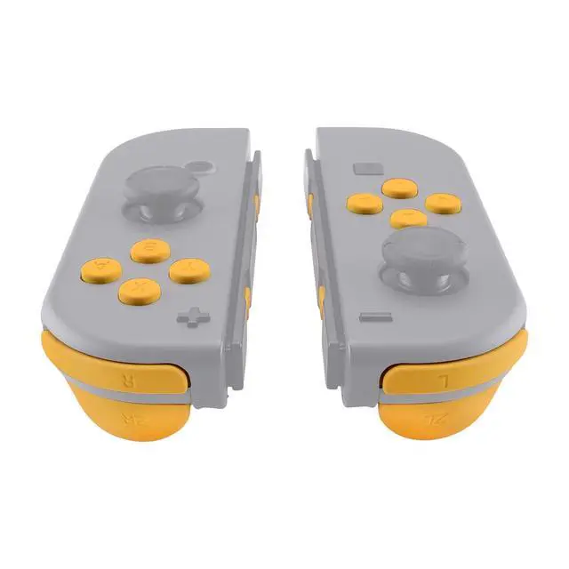 Alt view image 4 of 7 - DIY Full Set Buttons for Nintendo Switch & Switch OLED, Custom Replacement Buttons for JoyCon, ABXY Direction Keys SR SL L R ZR ZL + - Home Capture Trigger Buttons Springs - Caution Yellow @