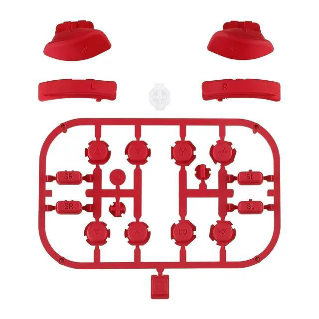 Alt view image 2 of 7 - DIY Full Set Buttons for Nintendo Switch & Switch OLED, Custom Replacement Buttons for JoyCon, ABXY Direction Keys SR SL L R ZR ZL + - Home Capture Trigger Buttons Springs - Passion Red @