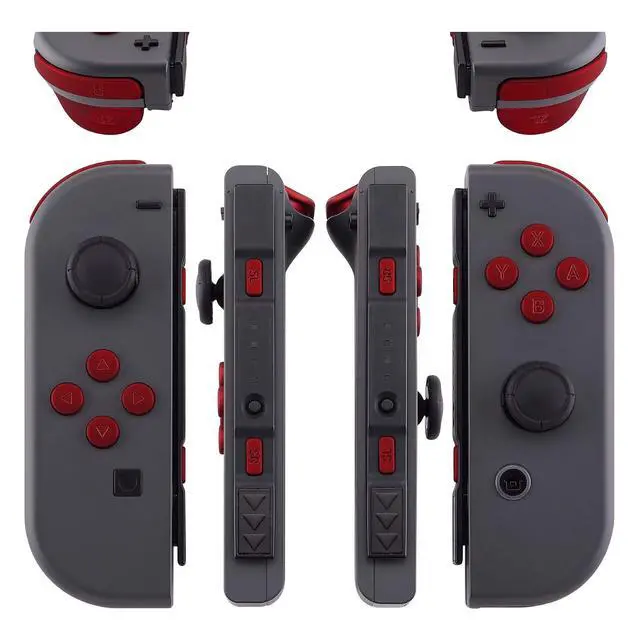 Alt view image 3 of 7 - DIY Full Set Buttons for Nintendo Switch & Switch OLED, Custom Replacement Buttons for JoyCon, ABXY Direction Keys SR SL L R ZR ZL + - Home Capture Trigger Buttons Springs - Scarlet Red @