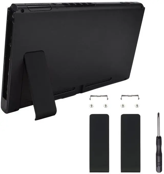 Main image of 2 Set of Black Soft Touch Replacement Kickstand for Nintendo Switch Console, Back Bracket Holder Kick Stand for Nintendo Switch - Console NOT Included @