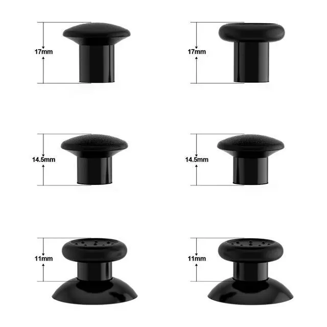 Alt view image 4 of 7 - ThumbsGear Interchangeable Thumbstick for Xbox Controller - Improve Comfort - Black 3 Height Domed & Concave Grips Ergonomic Adjustable Joystick for Xbox Seires X/S, for Xbox One S/X/Elite @
