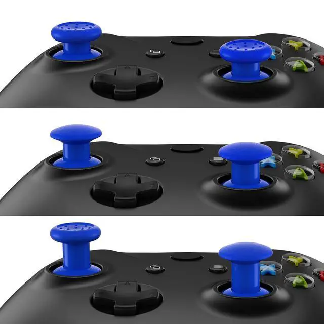 Alt view image 3 of 7 - ThumbsGear Interchangeable Thumbstick for Xbox Seires X/S - Improve Comfort - 3 Height Domed & Concave Grips Ergonomic Adjustable Joystick for Xbox One S/X/Elite - Blue @