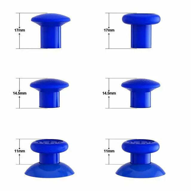 Alt view image 4 of 7 - ThumbsGear Interchangeable Thumbstick for Xbox Seires X/S - Improve Comfort - 3 Height Domed & Concave Grips Ergonomic Adjustable Joystick for Xbox One S/X/Elite - Blue @