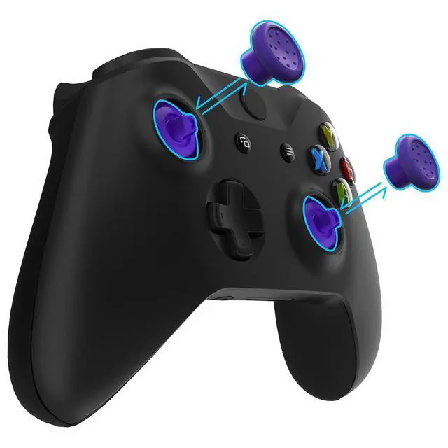 Alt view image 2 of 7 - ThumbsGear Interchangeable Thumbstick for Xbox Seires X/S - Improve Comfort - 3 Height Domed & Concave Grips Ergonomic Adjustable Joystick for Xbox One S/X/Elite - Purple @