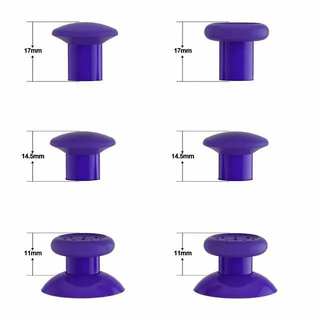 Alt view image 4 of 7 - ThumbsGear Interchangeable Thumbstick for Xbox Seires X/S - Improve Comfort - 3 Height Domed & Concave Grips Ergonomic Adjustable Joystick for Xbox One S/X/Elite - Purple @