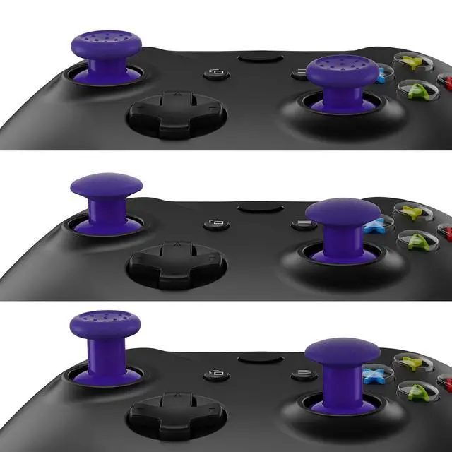 Alt view image 3 of 7 - ThumbsGear Interchangeable Thumbstick for Xbox Seires X/S - Improve Comfort - 3 Height Domed & Concave Grips Ergonomic Adjustable Joystick for Xbox One S/X/Elite - Purple @
