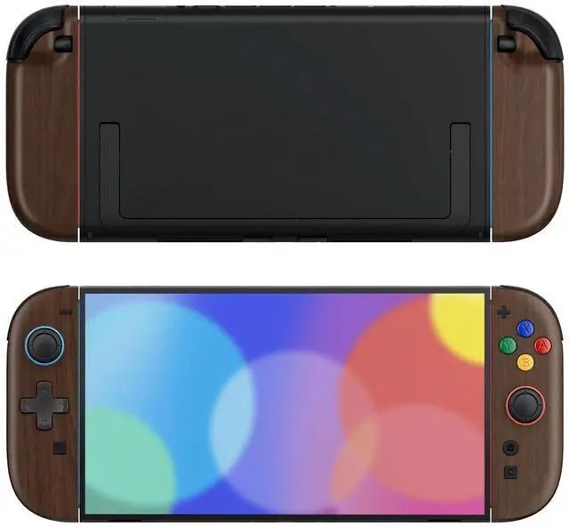 Alt view image 7 of 7 - Replacement Shell (D-Pad Version) with Buttons for Joycon 2, Custom Housing Faceplate Case + Decorative Strips + ABXY Dpad for Nintendo Switch 2 Controller - Essence Version - Wood Grain @