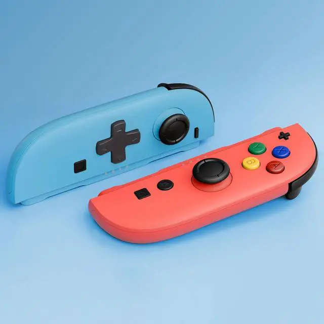 Alt view image 2 of 7 - Replacement Shell (D-Pad Version) with Buttons for Joycon 2, Custom Housing Faceplate Case + Decorative Strips + ABXY Dpad for Nintendo Switch 2 Controller - Essence Version - Blue Orange @