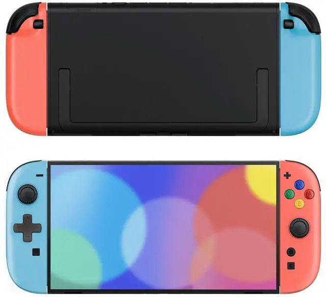 Alt view image 7 of 7 - Replacement Shell (D-Pad Version) with Buttons for Joycon 2, Custom Housing Faceplate Case + Decorative Strips + ABXY Dpad for Nintendo Switch 2 Controller - Essence Version - Blue Orange @