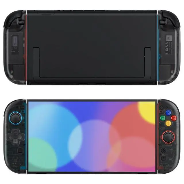 Alt view image 7 of 7 - Replacement Shell (D-Pad Version) with Buttons for Joycon 2, Housing Faceplate Case + Decorative Strips + ABXY Dpad for Nintendo Switch 2 Controller - Essence Version - Clear Slate Black @
