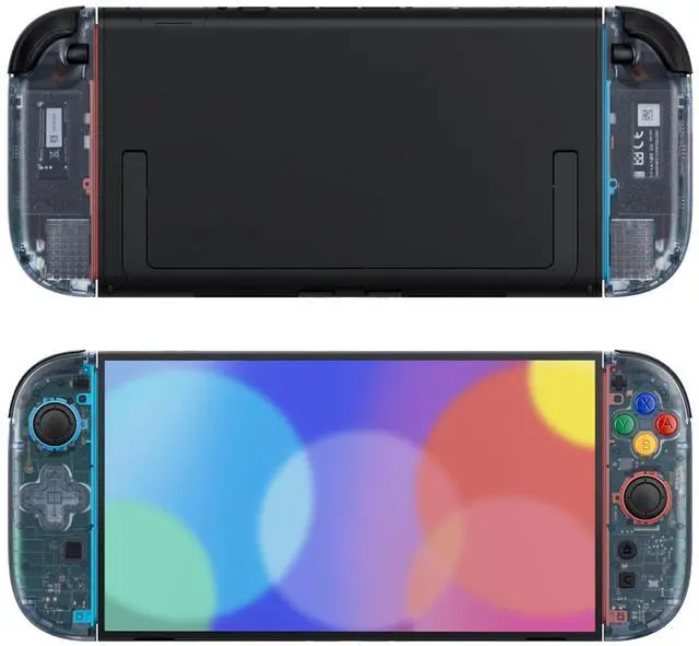 Alt view image 7 of 7 - Replacement Shell (D-Pad Version) with Buttons for Joycon 2, Housing Faceplate Case + Decorative Strips + ABXY Dpad for Nintendo Switch 2 Controller - Essence Version - Clear Glacier Blue @