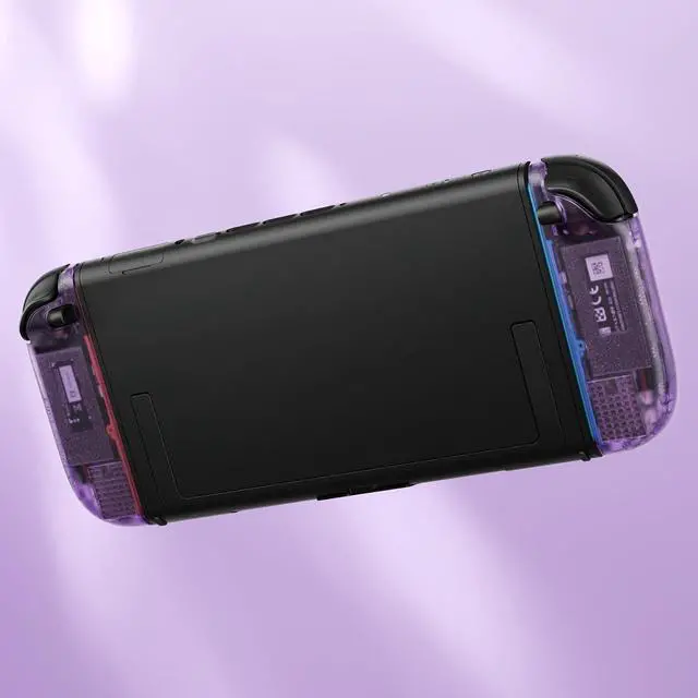 Alt view image 6 of 7 - Replacement Shell (D-Pad Version) with Buttons for Joycon 2, Housing Faceplate Case + Decorative Strips + ABXY Dpad for Nintendo Switch 2 Controller - Essence Version - Clear Atomic Purple @