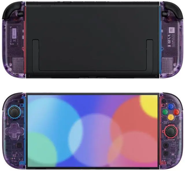 Alt view image 7 of 7 - Replacement Shell (D-Pad Version) with Buttons for Joycon 2, Housing Faceplate Case + Decorative Strips + ABXY Dpad for Nintendo Switch 2 Controller - Essence Version - Clear Atomic Purple @