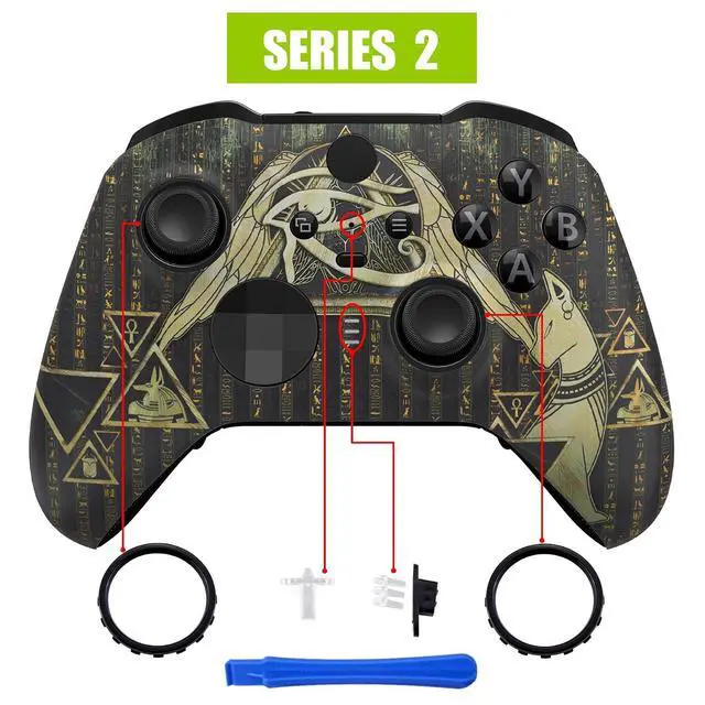 Alt view image 4 of 7 - Eye of Providence Pyramid Faceplate Cover, Front Housing Shell Replacement Kit for Xbox One Elite Series 2, Xbox Elite 2 Core Controller Model 1797 - Accent Rings Included @