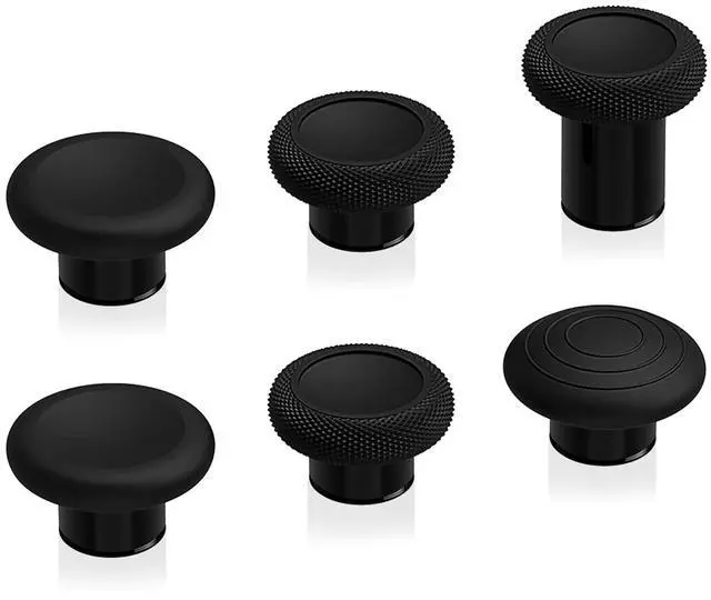 Main image of 6 in 1 Metal Replacement Thumbsticks for Xbox Elite Series 2 Controller, Metallic Black Swappable Magnetic Analog Stick Joystick Caps for Xbox Elite 2 Core Controller (Model 1797) @