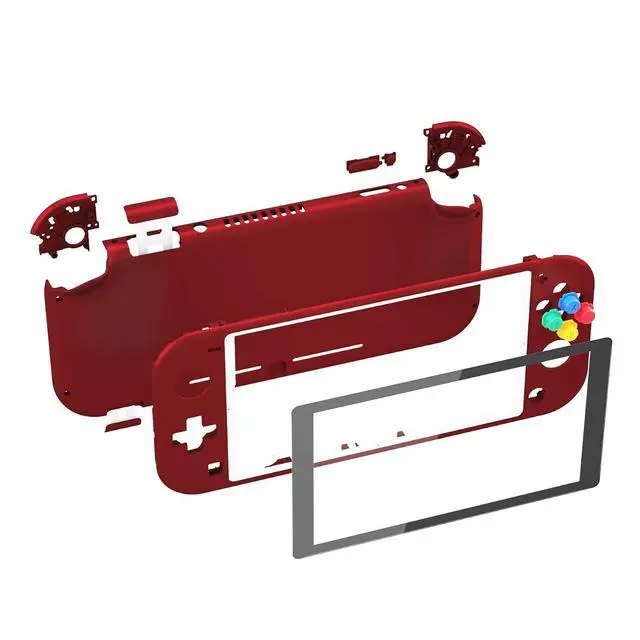 Alt view image 2 of 7 - Soft Touch Scarlet Red DIY Replacement Shell for Nintendo Switch Lite, NSL Handheld Controller Housing w/Screen Protector, Custom Case Cover for Nintendo Switch Lite @