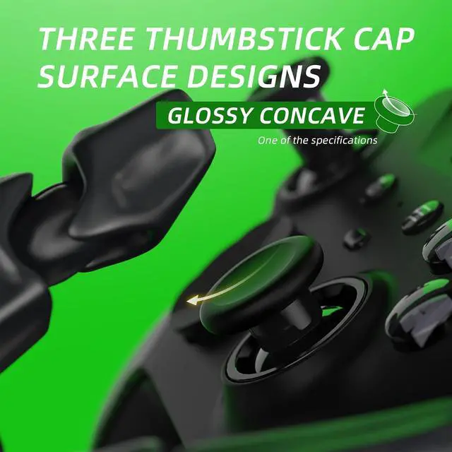 Alt view image 6 of 7 - 6 in 1 Metal Replacement Thumbsticks for Xbox Elite Series 2 Controller, Metallic Black Swappable Magnetic Analog Stick Joystick Caps for Xbox Elite 2 Core Controller (Model 1797) @