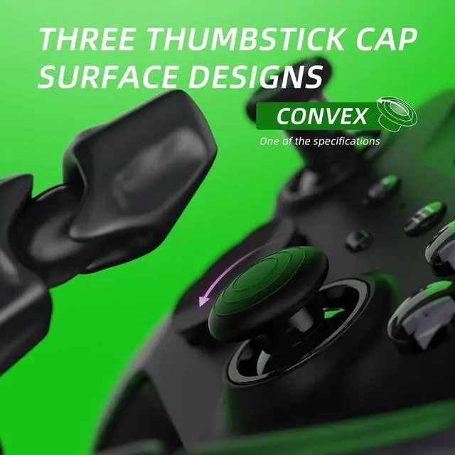Alt view image 7 of 7 - 6 in 1 Metal Replacement Thumbsticks for Xbox Elite Series 2 Controller, Metallic Black Swappable Magnetic Analog Stick Joystick Caps for Xbox Elite 2 Core Controller (Model 1797) @