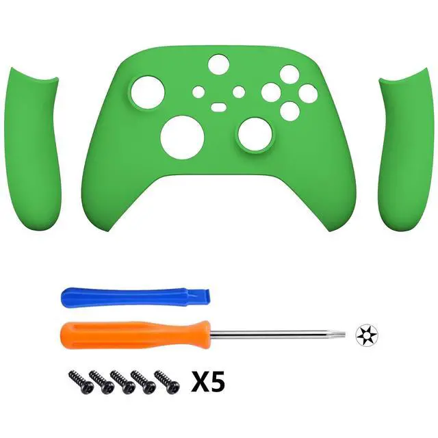 Alt view image 3 of 7 - Side Rails Grips Shell for Xbox Series X & S Controller, Green Soft Touch Grip Custom Accessories Back Panels Cover Faceplate for Xbox Core Wireless Controller @