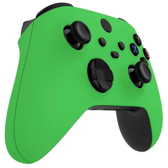 Alt view image 4 of 7 - Side Rails Grips Shell for Xbox Series X & S Controller, Green Soft Touch Grip Custom Accessories Back Panels Cover Faceplate for Xbox Core Wireless Controller @