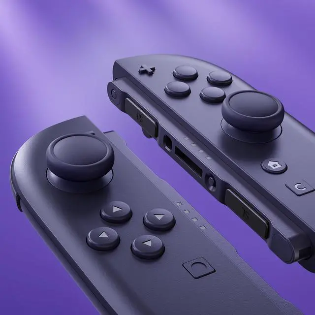Alt view image 5 of 7 - Replacement 3D Joystick & Thumb Grips & Side Rail Shell Buttons for Nintendo Switch 2 JoyCon, Console Rail Stickers Controller Left Right Analog Stick Thumbsticks Caps for Switch 2 - Black @