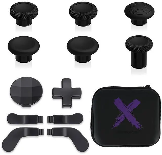 Main image of 13 in 1 Component Pack Kit for Xbox Elite Series 2 Controller, 6 Metal Thumbsticks & Adjustment Tool, 2 D-Pads, 4 Paddles for Xbox Elite Series 2 Core Controller - Metallic Black @