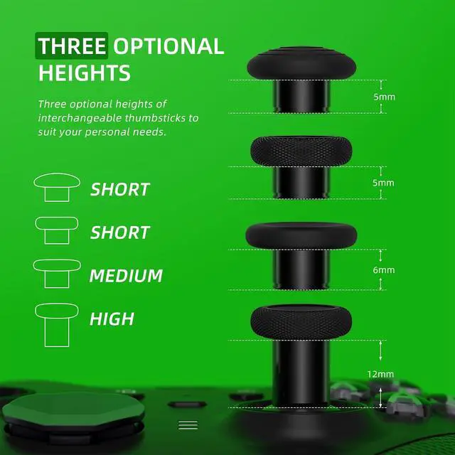 Alt view image 5 of 7 - 13 in 1 Component Pack Kit for Xbox Elite Series 2 Controller, 6 Metal Thumbsticks & Adjustment Tool, 2 D-Pads, 4 Paddles for Xbox Elite Series 2 Core Controller - Metallic Black @
