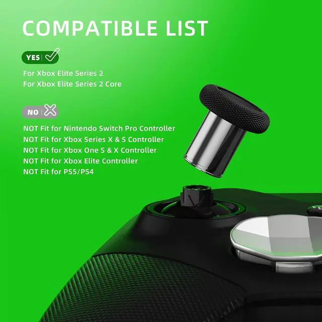 Alt view image 3 of 7 - 13 in 1 Component Pack Kit for Xbox Elite Series 2 Controller, 6 Metal Thumbsticks & Adjustment Tool, 2 D-Pads, 4 Paddles for Xbox Elite Series 2 Core Controller - Metallic Silver @