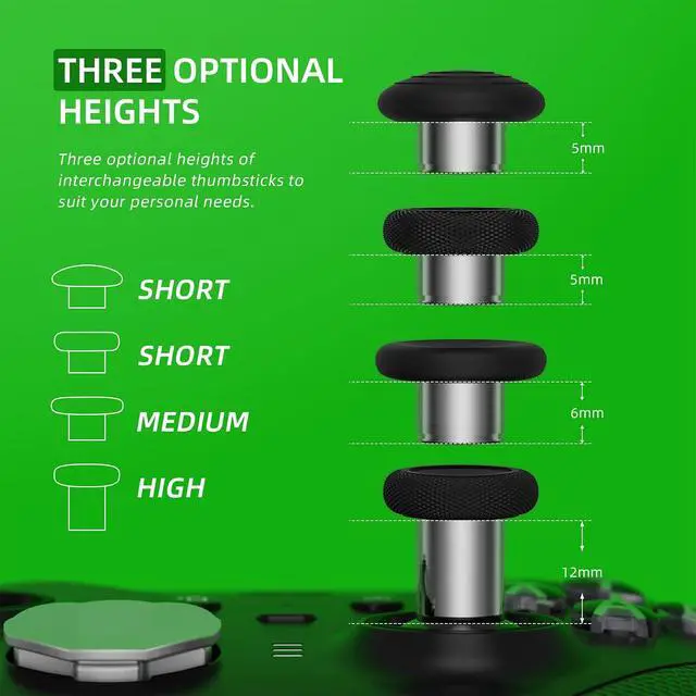 Alt view image 5 of 7 - 13 in 1 Component Pack Kit for Xbox Elite Series 2 Controller, 6 Metal Thumbsticks & Adjustment Tool, 2 D-Pads, 4 Paddles for Xbox Elite Series 2 Core Controller - Metallic Silver @