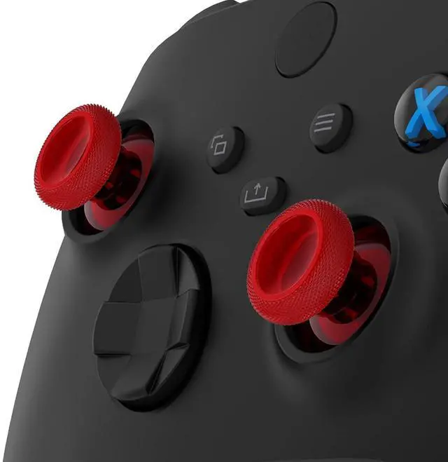 Alt view image 3 of 7 - Replacement Thumbsticks for Xbox Series X/S Controller, Joysticks Repair Kit Accessories, Custom Analog Stick Buttons for Xbox One S/X/Elite Controller - Clear Red @