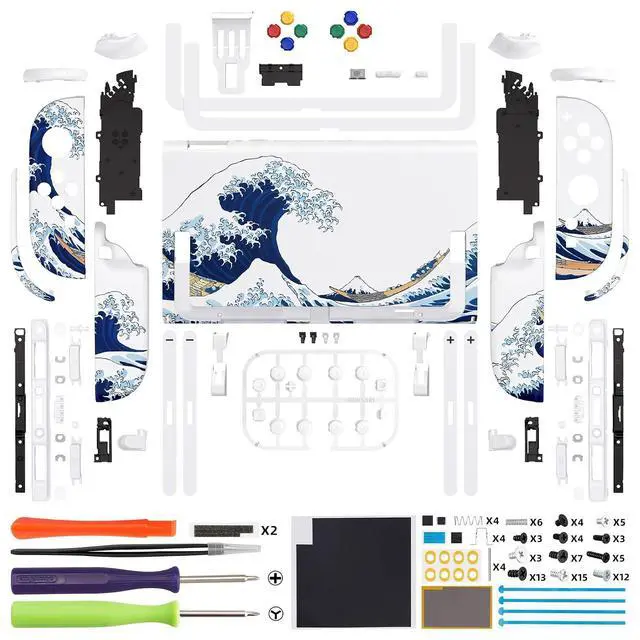 Alt view image 2 of 7 - DIY Replacement Shell Buttons for Nintendo Switch 2, Custom Full Set Back Plate Controller Housing with Buttons for Switch 2 Handheld Console & Joycon 2 - Deluxe Version - The Great Wave @