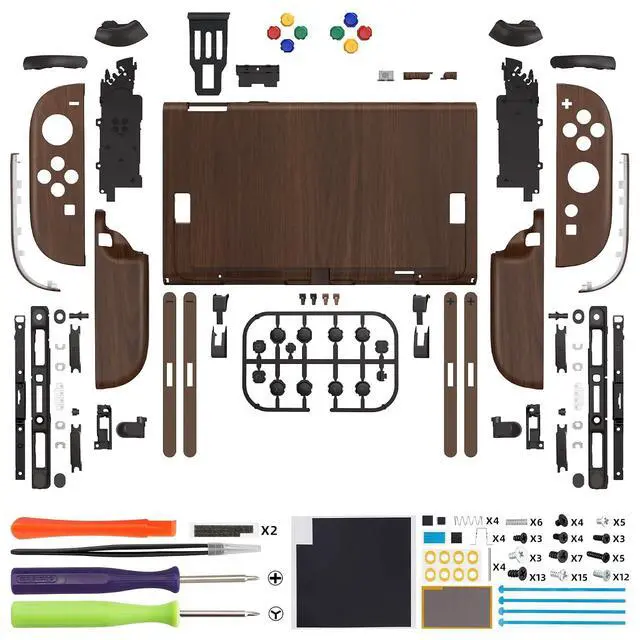 Alt view image 2 of 7 - DIY Replacement Shell Buttons for Nintendo Switch 2, Custom Full Set Rear Back Plate Controller Housing with Buttons for Switch 2 Handheld Console & Joycon 2 - Deluxe Version - Wood Grain @