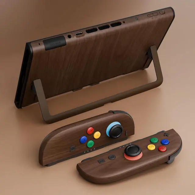 Alt view image 5 of 7 - DIY Replacement Shell Buttons for Nintendo Switch 2, Custom Full Set Rear Back Plate Controller Housing with Buttons for Switch 2 Handheld Console & Joycon 2 - Deluxe Version - Wood Grain @