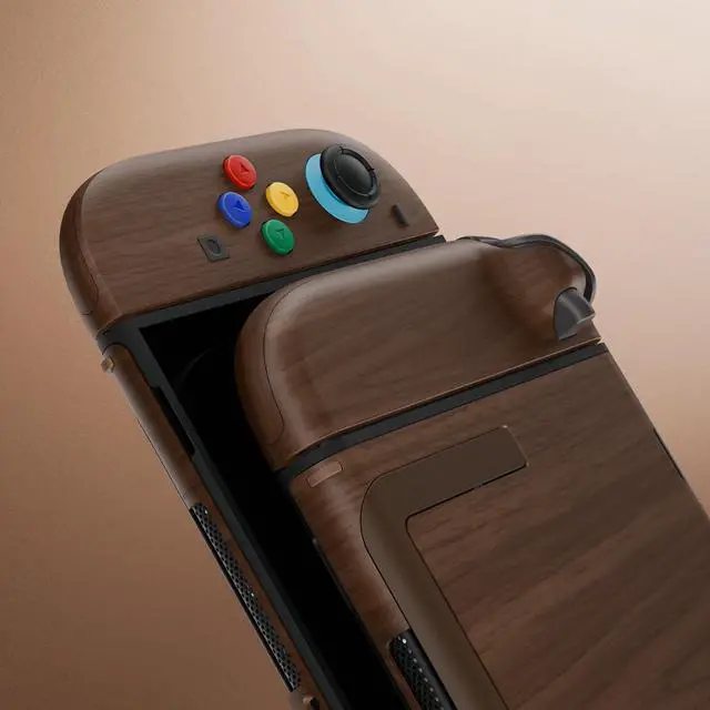 Alt view image 6 of 7 - DIY Replacement Shell Buttons for Nintendo Switch 2, Custom Full Set Rear Back Plate Controller Housing with Buttons for Switch 2 Handheld Console & Joycon 2 - Deluxe Version - Wood Grain @