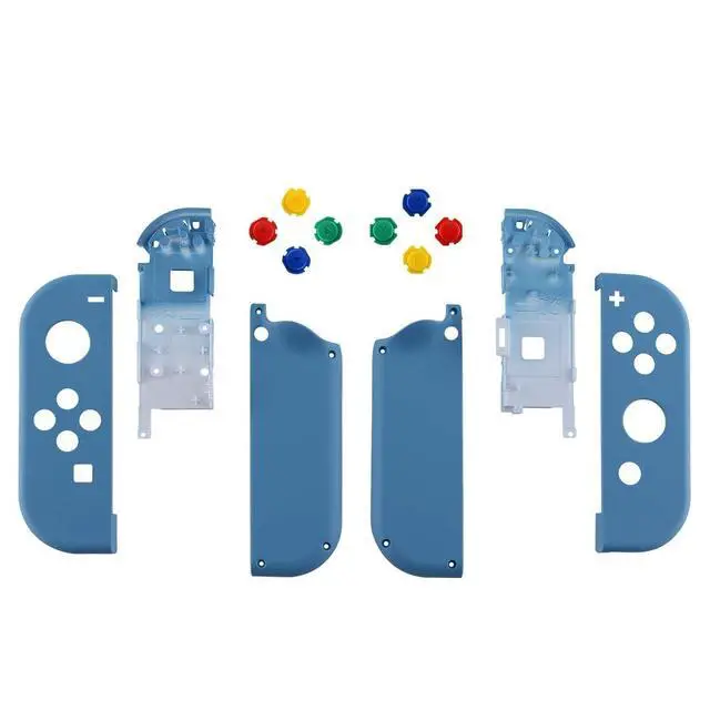 Alt view image 2 of 7 - DIY Replacement Shell Buttons for Nintendo Switch & Switch OLED, Airforce Blue Custom Soft Touch Housing with Corlorful Button for Joycon Handheld Controller - Console Shell NOT Included @
