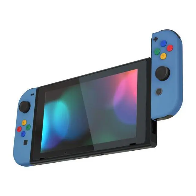 Alt view image 4 of 7 - DIY Replacement Shell Buttons for Nintendo Switch & Switch OLED, Airforce Blue Custom Soft Touch Housing with Corlorful Button for Joycon Handheld Controller - Console Shell NOT Included @