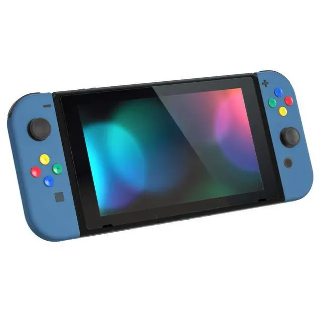 Alt view image 7 of 7 - DIY Replacement Shell Buttons for Nintendo Switch & Switch OLED, Airforce Blue Custom Soft Touch Housing with Corlorful Button for Joycon Handheld Controller - Console Shell NOT Included @