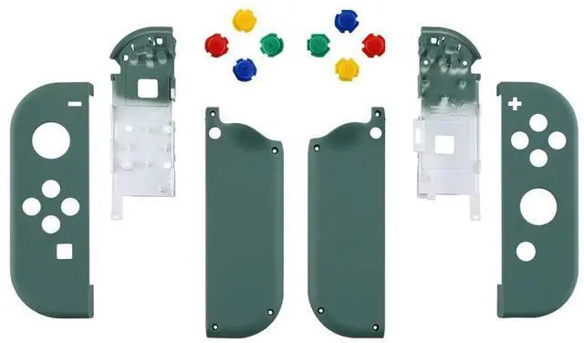 Alt view image 2 of 7 - DIY Replacement Shell Buttons for Nintendo Switch & Switch OLED, Pine Green Custom Soft Touch Housing with Corlorful Button for Joycon Handheld Controller - Console Shell NOT Included @