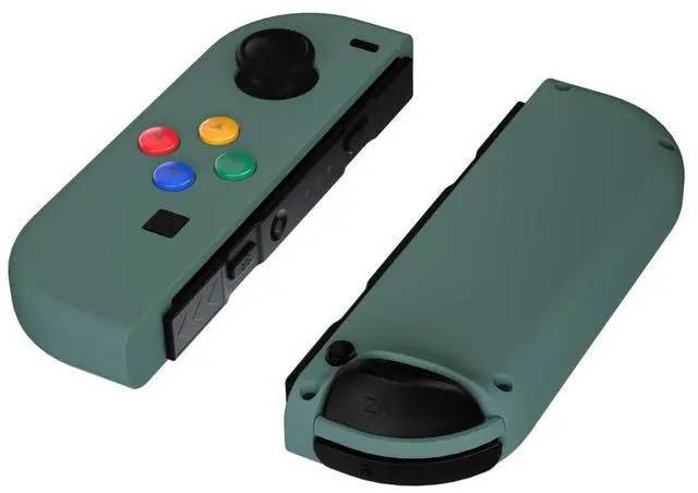 Alt view image 3 of 7 - DIY Replacement Shell Buttons for Nintendo Switch & Switch OLED, Pine Green Custom Soft Touch Housing with Corlorful Button for Joycon Handheld Controller - Console Shell NOT Included @