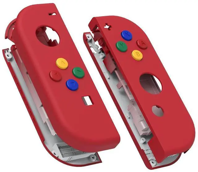 Main image of DIY Replacement Shell Buttons for Nintendo Switch & Switch OLED, Passion Red Custom Soft Touch Housing with Corlorful Button for Joycon Handheld Controller - Console Shell NOT Included @