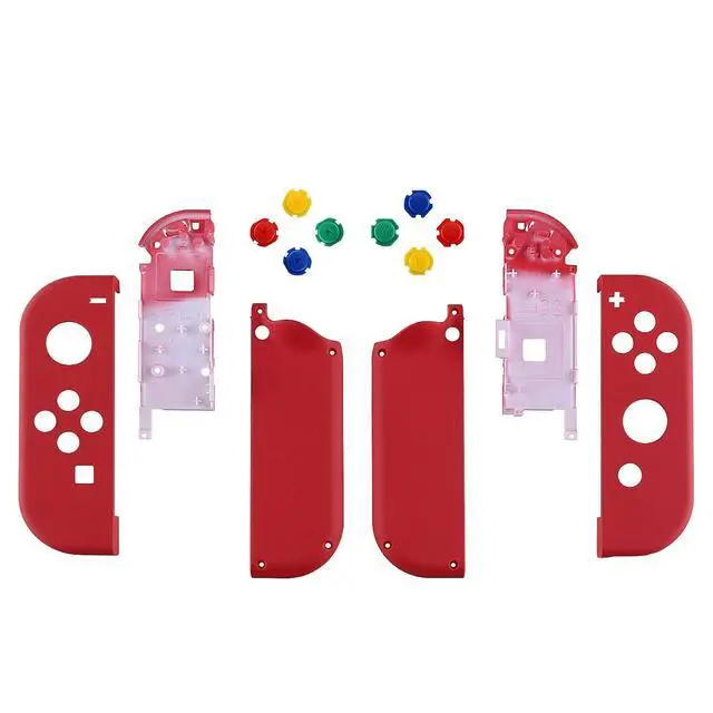 Alt view image 2 of 7 - DIY Replacement Shell Buttons for Nintendo Switch & Switch OLED, Passion Red Custom Soft Touch Housing with Corlorful Button for Joycon Handheld Controller - Console Shell NOT Included @