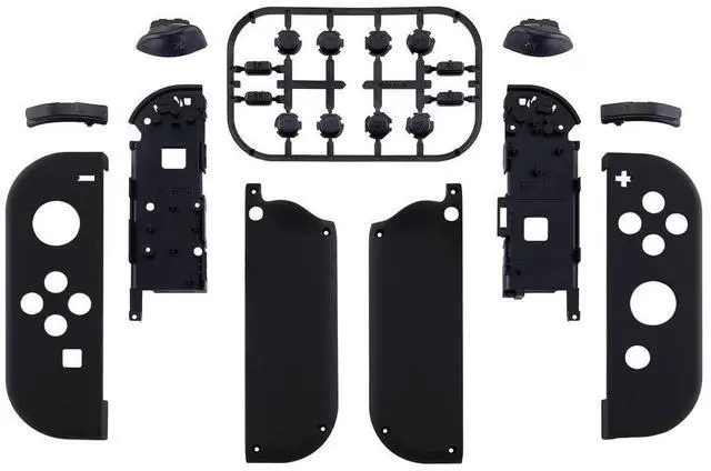Alt view image 2 of 7 - DIY Replacement Shell Buttons for Nintendo Switch & Switch OLED, Black Soft Touch Custom Housing Case with Full Set Button for Joycon Handheld Controller - Console Shell NOT Included @