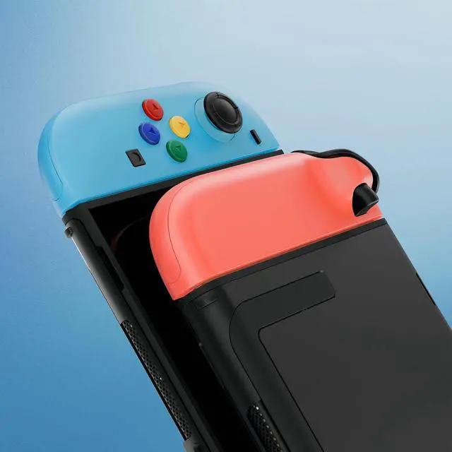Alt view image 4 of 7 - Replacement Shell Buttons for Joycon 2, Custom Housing Faceplate Case + Decorative Strips + ABXY Direction Keys + Tools for Nintendo Switch 2 Controller - Essence Version - Blue & Orange @